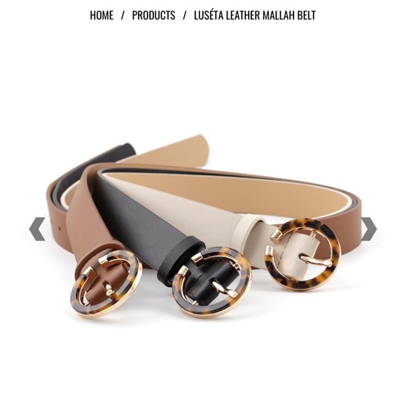 Chic beige belt styled with an on-trend tortoiseshell buckle. - Picture 3 of 3